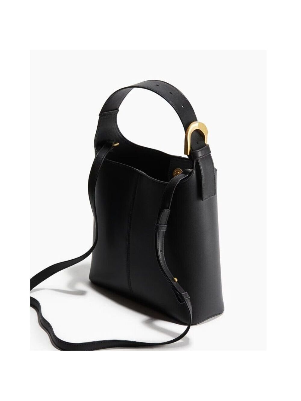 H&M Faux Leather Crossbody Bag with Shoulder Strap Black Purse